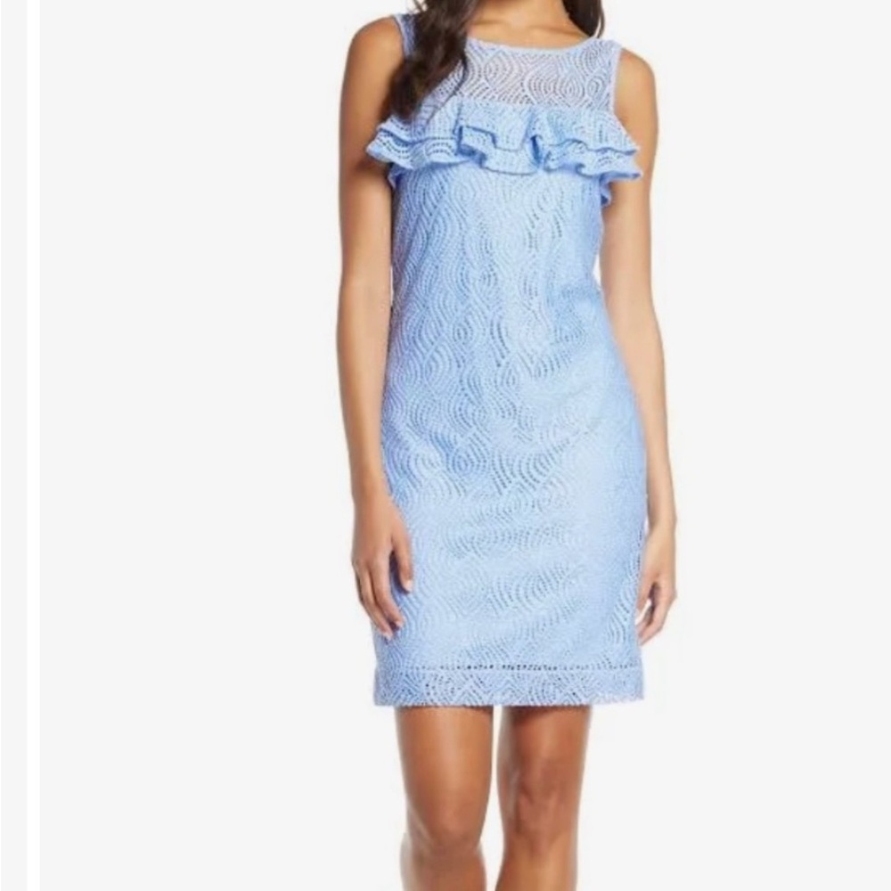 Lilly Pulitzer Janine Light Blue Lace Mini Dress